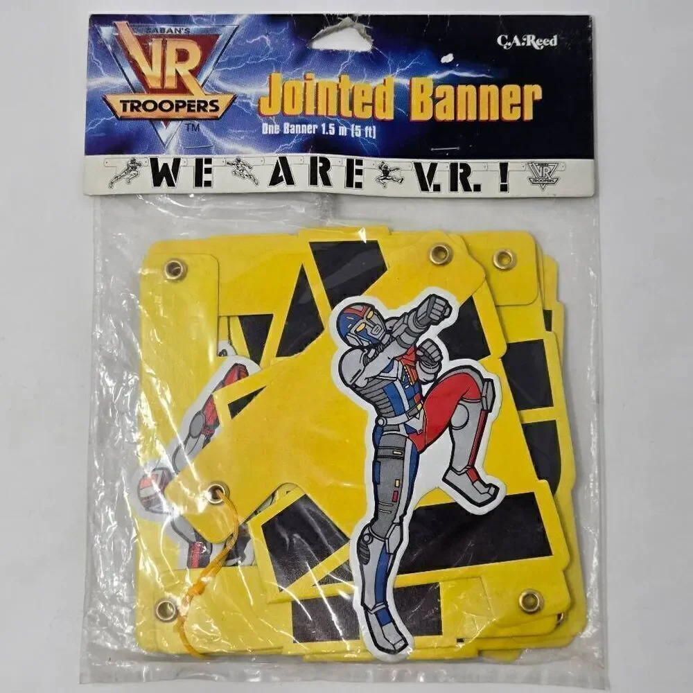 VINTAGE SABANS VR TROOPERS JOINTED WE ARE VR PARTY BANNER 5 FT. 1.5 M NEW